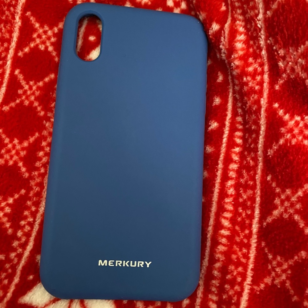 iPhone XR blue silicone case